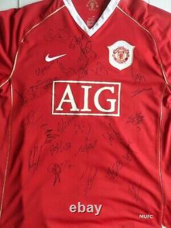 Manchester United Autographed Shirt, By 26, Inc Ferguson, Ronaldo Giggs, 2006-07