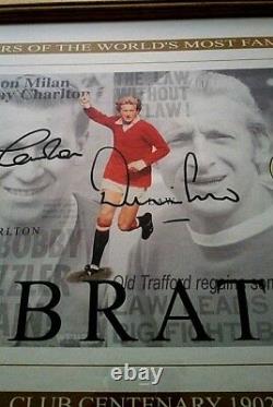 Manchester United Beckham Cantona Best Charlton Law Signed 100 Yrs