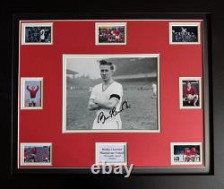 Manchester United Bobby Charlton Signed Framed 20 X 16 Double Mounted Display