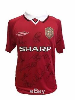 Manchester United Champions League 1999 Football Shirt Signed By 12 Coa Proof