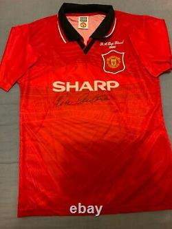 Manchester United Eric Cantona signed shirt 1996 FA Cup Final photo proof