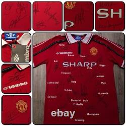 Manchester United F. C. 1998-1999 Squad + Sir. Alex Ferguson Signed Shirt with COA