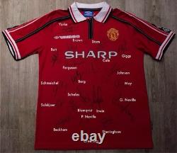 Manchester United F. C. 1998-1999 Squad + Sir. Alex Ferguson Signed Shirt with COA