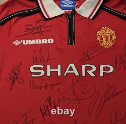 Manchester United F. C. 1998-1999 Squad + Sir. Alex Ferguson Signed Shirt with COA