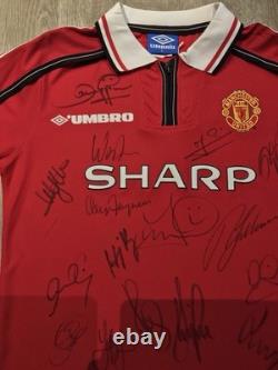 Manchester United F. C. 1998-1999 Squad + Sir. Alex Ferguson Signed Shirt with COA