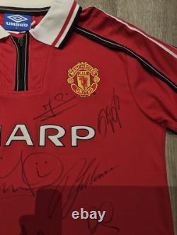 Manchester United F. C. 1998-1999 Squad + Sir. Alex Ferguson Signed Shirt with COA