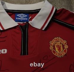 Manchester United F. C. 1998-1999 Squad + Sir. Alex Ferguson Signed Shirt with COA
