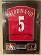 Manchester United F. C Rio Ferdinand 5 Hand Signed Framed Home Football Shirt