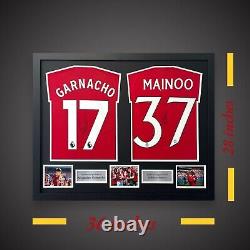 Manchester United FA Cup Final framed shirts Signed Garnacho & Mainoo £599