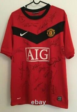 Manchester United Football Shirt By Nike Size L Signed 23 United Legends