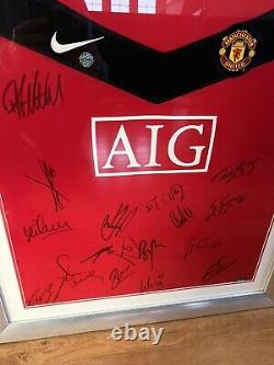 Manchester United Football Shirt Signed 2009/10 Man Utd Giggs Scholes Rio Park