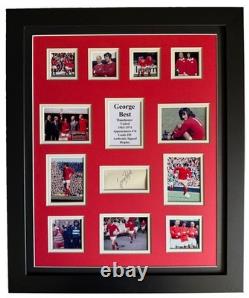 Manchester United George Best Signed Framed 20 X 16 Double Mounted Display