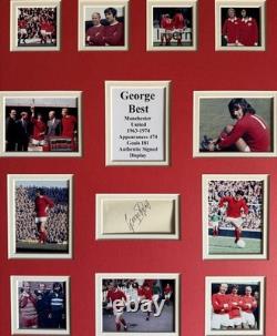 Manchester United George Best Signed Framed 20 X 16 Double Mounted Display