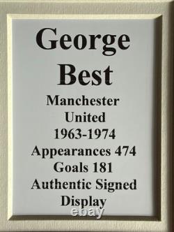 Manchester United George Best Signed Framed 20 X 16 Double Mounted Display