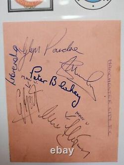 Manchester United George Best Vs Manchester City. 4 Signed On Page A4 Display