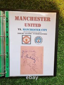 Manchester United George Best Vs Manchester City. 4 Signed On Page A4 Display