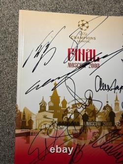 Manchester United Hand Signed 2008 Moscow Official Programme PSA QO Card + COA