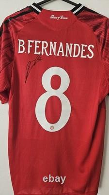 Manchester United Hand Signed Shirt By Bruno Fernandes