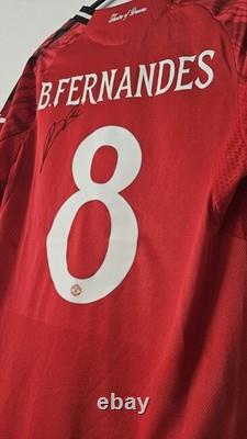 Manchester United Hand Signed Shirt By Bruno Fernandes