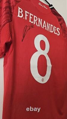Manchester United Hand Signed Shirt By Bruno Fernandes