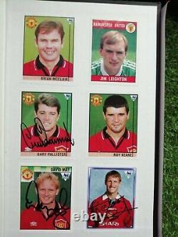 Manchester United Hardback Book A-z With 12 Signed Cards Inside Collectible Book