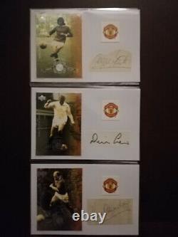 Manchester United Holy Trinity Legends Best Law Charlton Hand-signed Photocards