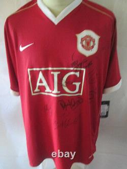 Manchester United Home Shirt Signed Squad 2006-2007 Football Shirt COA 34422