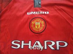 Manchester United Home football shirt 1996-98 Umbro #19 R. Jonhsen signed NEW L