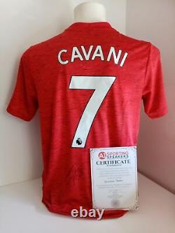 Manchester United Jersey Edinson Cavani Signed Football Uruguay COA Adidas M