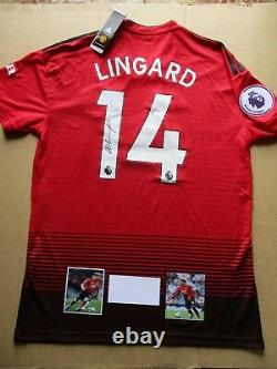 Manchester United Jesse Lingard Hand Signed 2018/19 Shirt Jersey Photo Proof