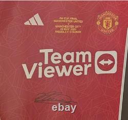 Manchester United Kobbie Mainoo Hand Signed Fa Cup Framed Shirt