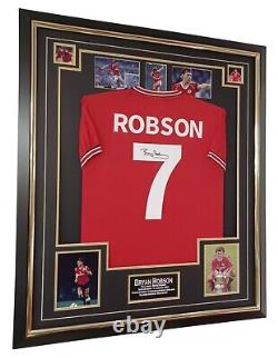 Manchester United Legend Bryan Robson Signed Shirt FRAMED Autographed Jersey