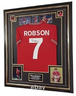 Manchester United Legend Bryan Robson Signed Shirt FRAMED Autographed Jersey