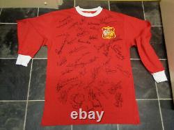 Manchester United Legends Signed Football Shirt Coa X 42 Wilkins Robson Cole Etc