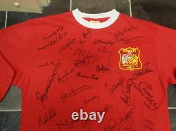 Manchester United Legends Signed Football Shirt Coa X 42 Wilkins Robson Cole Etc