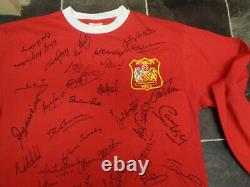 Manchester United Legends Signed Football Shirt Coa X 42 Wilkins Robson Cole Etc