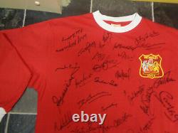 Manchester United Legends Signed Football Shirt Coa X 42 Wilkins Robson Cole Etc