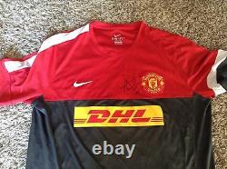 Manchester United MUFC Man Utd DHL Training Shirt SIGNED by LOUIS VAN GAAL