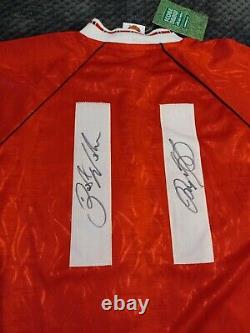 Manchester United Man Utd Number 11 Retro 90 92 Shirt Signed Ryan Giggs