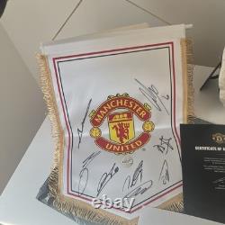 Manchester United Multi-Signed Football Pennant Flag season 2025/2026