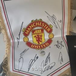 Manchester United Multi-Signed Football Pennant Flag season 2025/2026