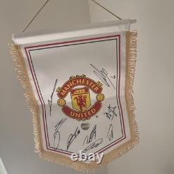 Manchester United Multi-Signed Football Pennant Flag season 2025/2026