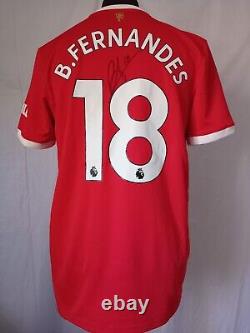 Manchester United Number 18 Home Shirt Signed Bruno Fernandes