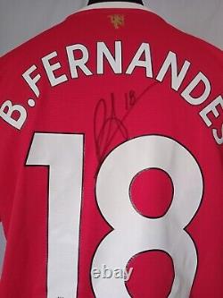 Manchester United Number 18 Home Shirt Signed Bruno Fernandes