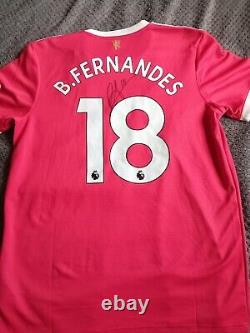 Manchester United Number 18 Home Shirt Signed Bruno Fernandes