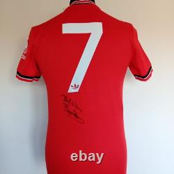 Manchester United Number 7 1985 Retro Home Shirt Signed Bryan Robson
