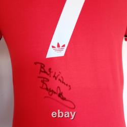 Manchester United Number 7 1985 Retro Home Shirt Signed Bryan Robson