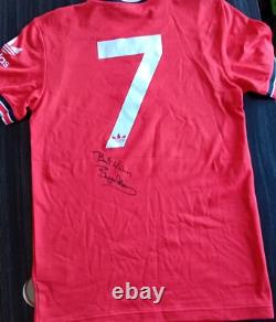 Manchester United Number 7 1985 Retro Home Shirt Signed Bryan Robson