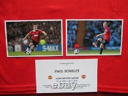 Manchester United Official Merchandise Paul Scholes Signed T-shirt Jersey -coa