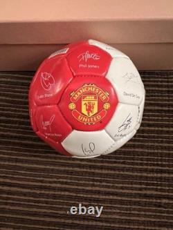 Manchester United Pre-Printed Signed Football Size 1 Red/White De Gea Maguire